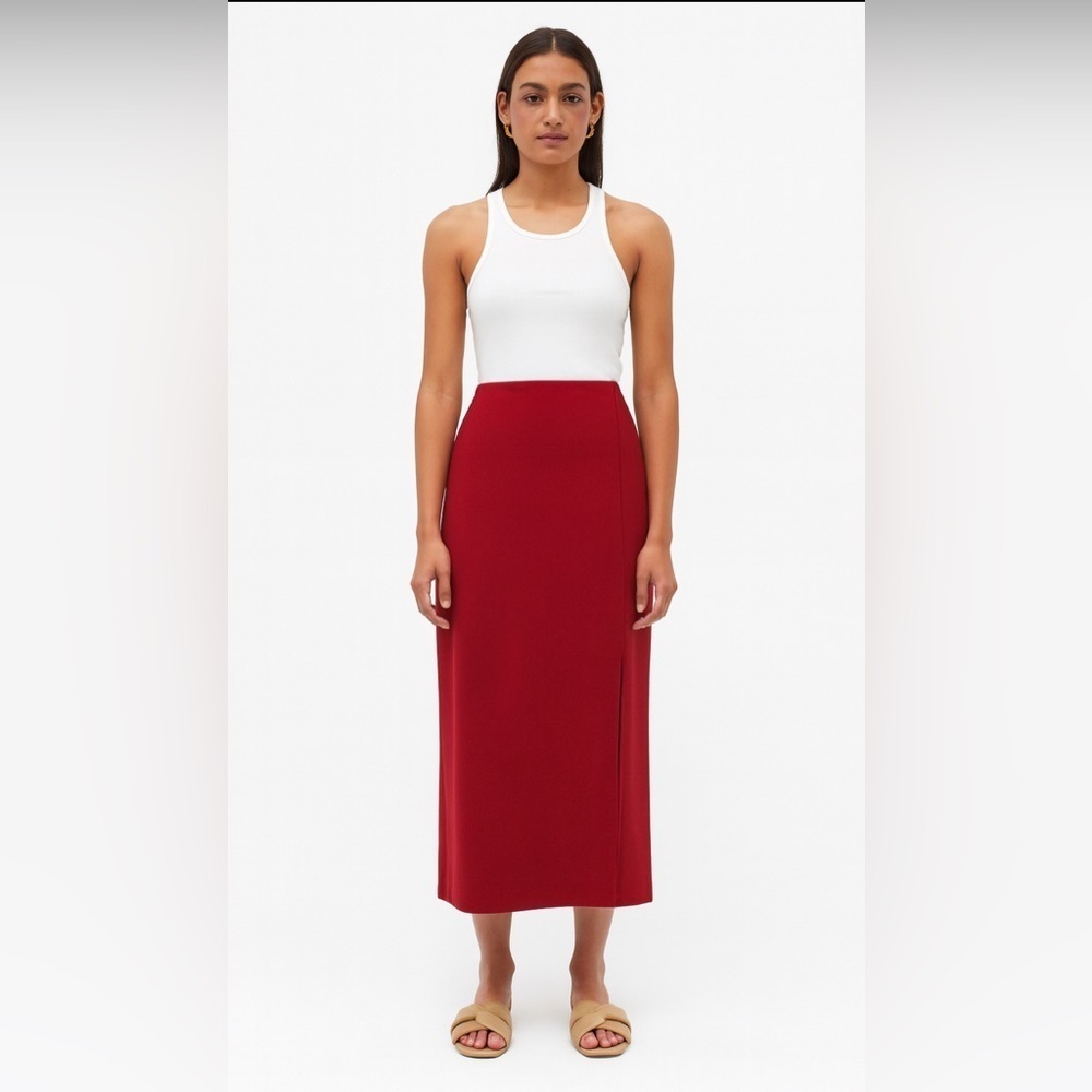 NYCC New York Clothing Co. Elegant Red Midi Skirt.   Size-Medium